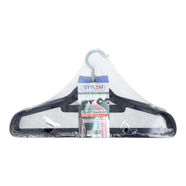 Stylem Velvet Hanger With Tie 12 Pcs