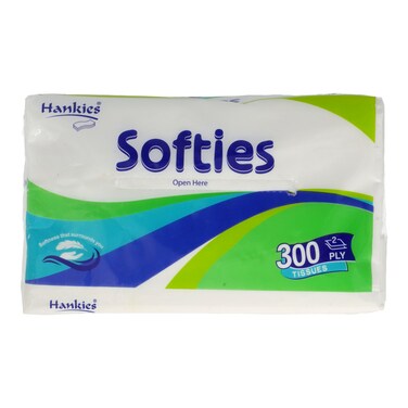 Hankie Softies 2 Ply Tissues 300 Pcs