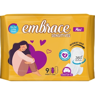 Embrace Sensitives Maxi Long (Pack Of 9)