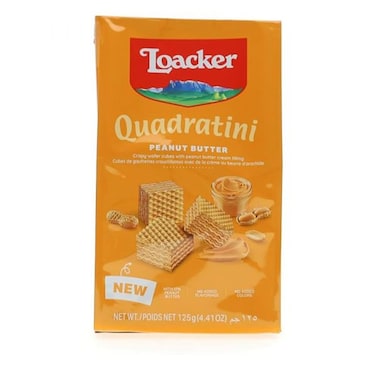 Loacker Quadratini Peanut Butter Wafer 125  gr