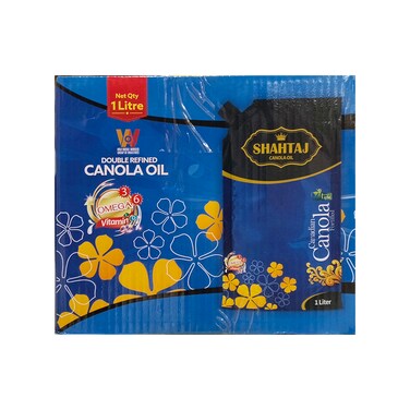 Shahtaj Canola Oil Stand Up Pouch 1 Ltr x 5