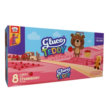 Peek Freans Gluco Teddy Cake Up Strawberry (Pack Of 8)