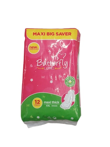Butterfly Long Maxi Big Saver Sanitary Pads XL (Pack Of 12)