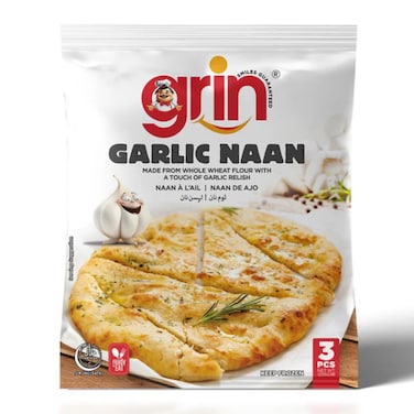 Grin Garlic Naan 3 Pc