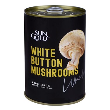 Sun Gold White Button Mushrooms Whole Tin 400 gr