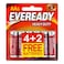 Eveready 1015BP Cells 4+2Pcs AA
