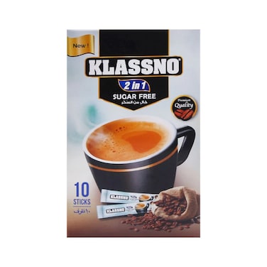 Klassno Coffee Premium 2 In 1 Sugar Free 120 gr (Pack Of 10)