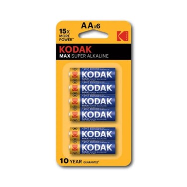 Kodak Max Super Alkaline Battery AA BP 6Pcs