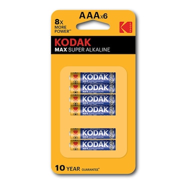 Kodak Max Alkaline Batteries AAA (Pack Of 6)