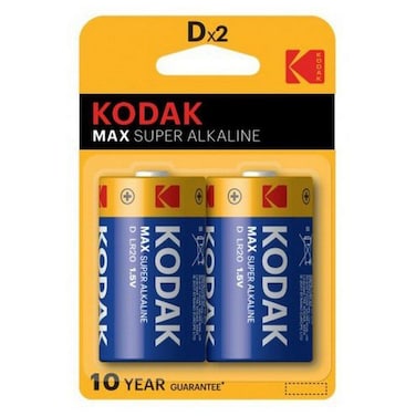 Kodak Max Alkaline Batteries D (Pack Of 2)