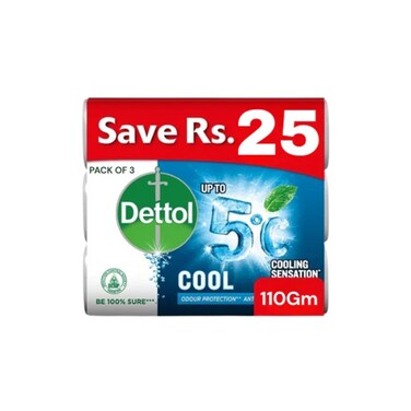Dettol Cooling Sensation Soap Pack of 3 110 gr