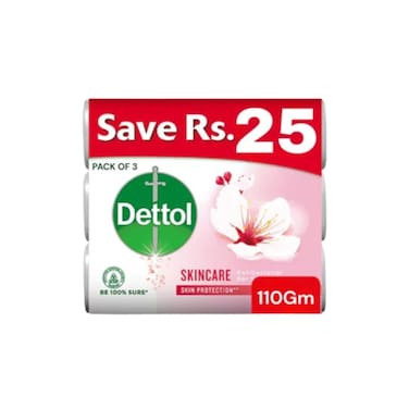 Dettol Skincare Bar Soap 110 gr (Pack Of 3)