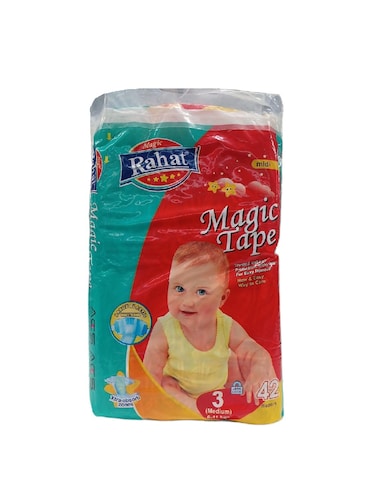Rahat Magic Tape Baby Diper Medium (Pack Of 42)