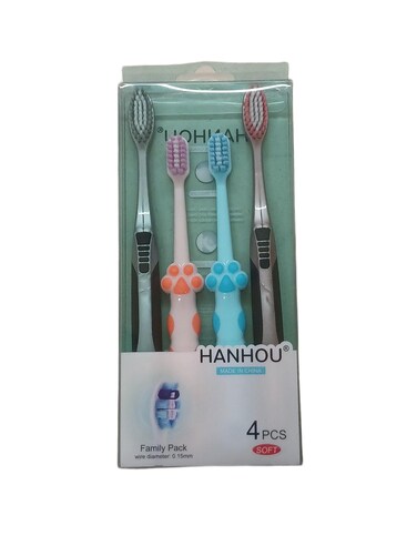 Hanhou Baby Tooth Brush Family Pack (Pack Of 4)