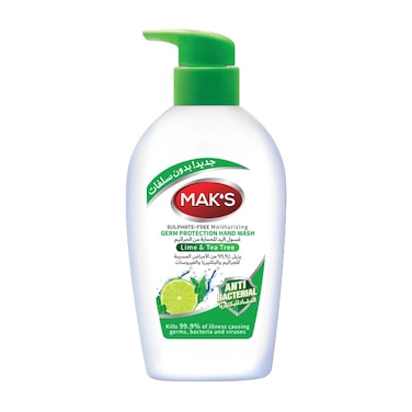 MAK&rsquo;s Sulphate Free Anti Bacterial Handwash  Lime &amp; Tea Tree 200 ml