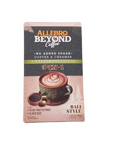 Allebro 3 In 1 Stevia Coffee Bali Style 13 gr (Pack Of 15)