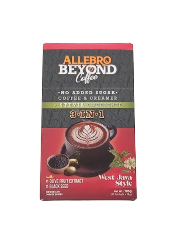 Allebro 3 In 1 Stevia Coffee West Java Style 13 gr (Pack Of 15)