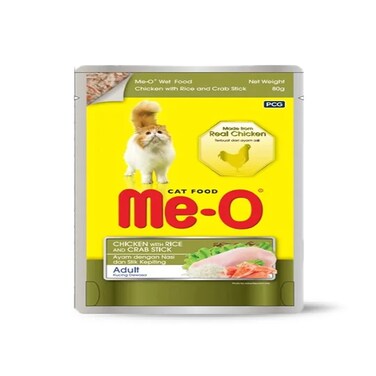 ME-O Cat Food Chicken with Rice and Crab Stick 80g