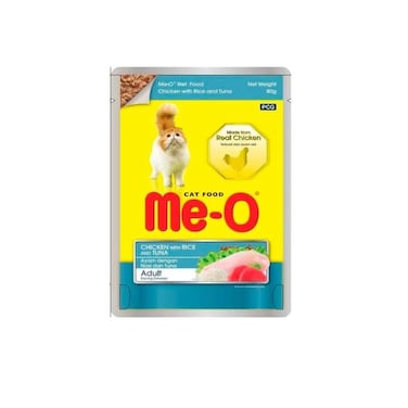 Me-O Chicken with Rice &amp; Tuna Adult Cat Food 80g