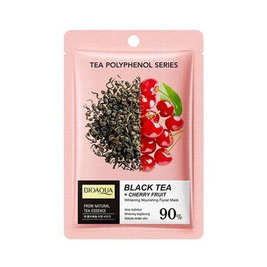 BIOAQUA Black Tea &amp; Cherry Fruit Whitening Nourishing Facial Sheet Mask 25ml