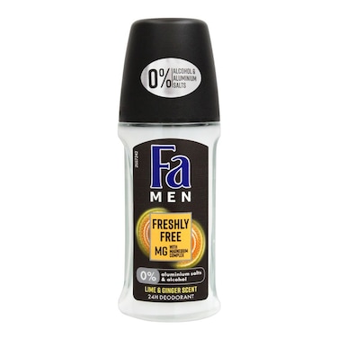 Fa Men 24H Freshly Free Lime &amp; Ginger Scent Roll-On Deodorant 50ml