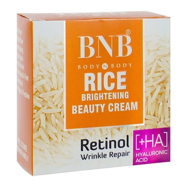 BNB Rice Brightening Beauty Cream With Wrinkle Repair Retinol &amp; Hyaluronic Acid