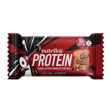 Nutrilov Protein Peanut Butter &amp; Chocolate Chip Bar 50 gr