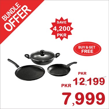 CHEF NS TAWA 30 Inch + FRY PAN 24 Inch + WOK 26 Inch