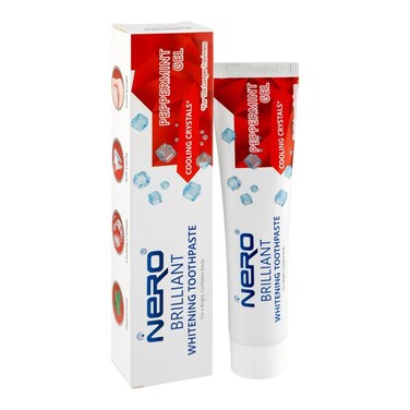 Nero Brilliant Peppermint Gel Cooling Crystals Whitening Toothpaste 100g