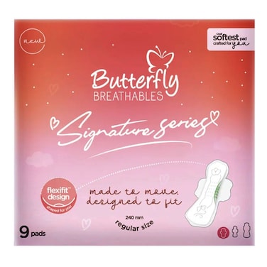 Butterfly Signature Series Regular Size Pad (240mm) 9 Pcs