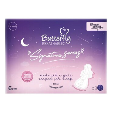 Butterfly Signature Series Overnight Size Pad (360mm) 6 Pcs