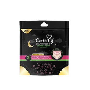 Butterfly Breathables Peaceful Nights Cottony Period Pants L-XL (Pack Of 2)