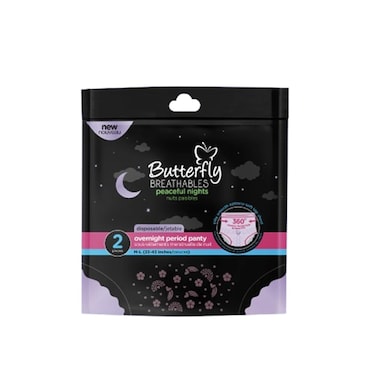 Butterfly Breathables Peaceful Nights Cottony Period Pants M-L (Pack Of 2)