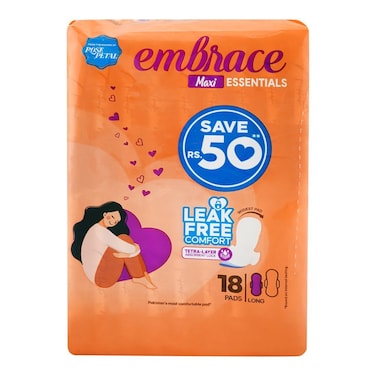 Embrace Essentials Maxi Long Pads (Pack Of 18)