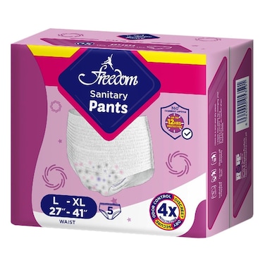 Freedom Sanitary Pants L-XL (Waist Size 27 - 41) Inches 5 Pcs