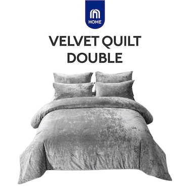M Home Velvet Quilt Double