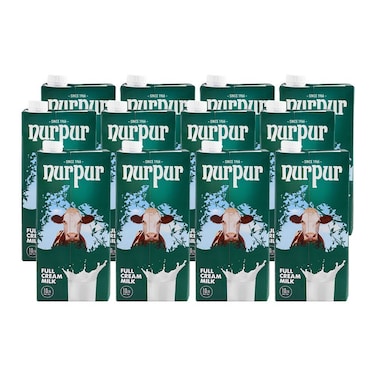 Nurpur Original Helicap Full Cream Milk 1 Ltr (Pack Of 12)