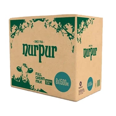 Nurpur Original Helicap Full Cream Milk 1.5 Ltr (Pack Of 8)