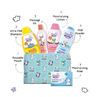 Butterfly Baby Gift Pouch Blue