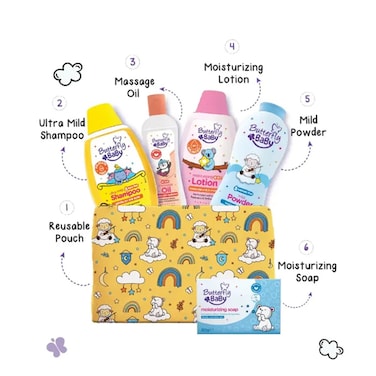 Butterfly Baby Gift Pouch Mustard