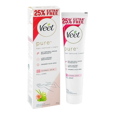 Veet Pure Rose &amp; Freesia Fragrance Hair Removal Cream For Normal Skin 63g