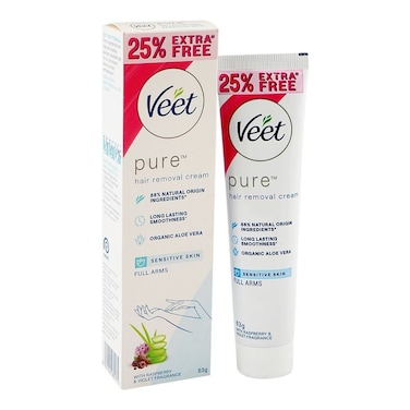 Veet Pure Raspberry &amp; Violet Fragrance Hair Removal Cream For Sensitive Skin 63g