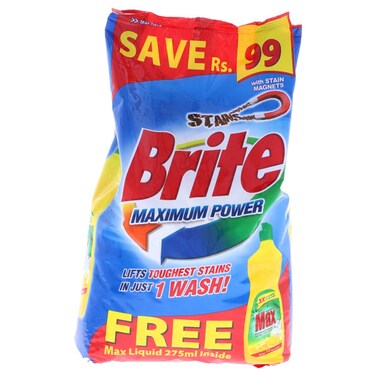 Brite Maximum Power Detergent 2000g Free Max Liquid 275ml Inside