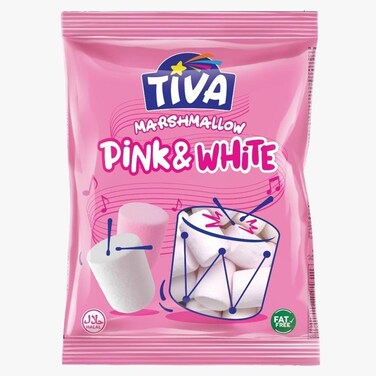 TIVA Pink &amp; White Marshmallow 140g