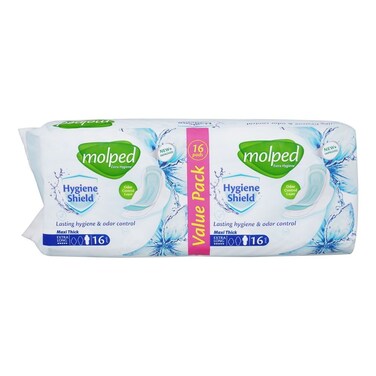 Molped Maxi Thick Extra Hygiene Shield Extra Long  Value Pack 16Pc