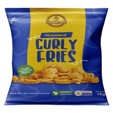 Frozen Hub Seasoned Curly Fries 1kg