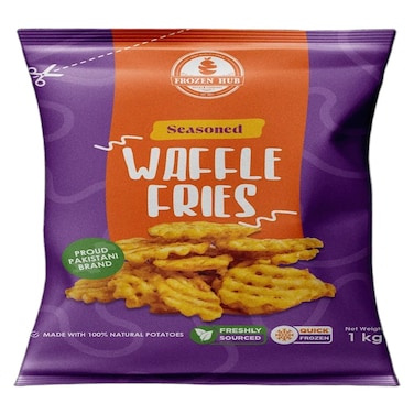 Frozen Hub Seasoned Waffle Fries 1kg