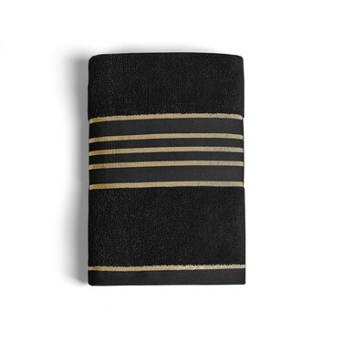 M Home Bath Towel Goldline Black