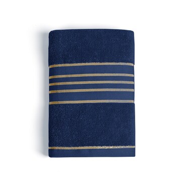 M Home Bath Towel Goldline Navy
