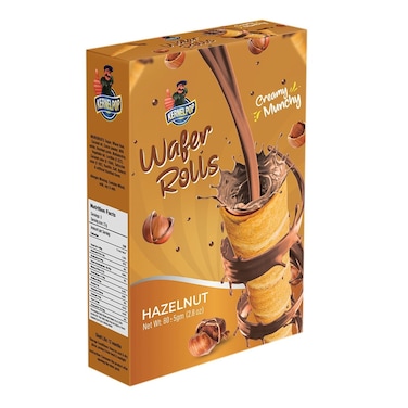 Kernelpop Wafer Rolls Hazelnut Box 80g